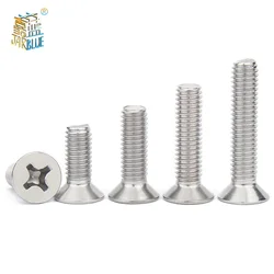 100pcs/ lot Cross Recessed Countersunk Head Self-tapping Screws Nickel Plated Carbon Steel M1 M2 M2.6 M3 M4 Flat Phillips Screw