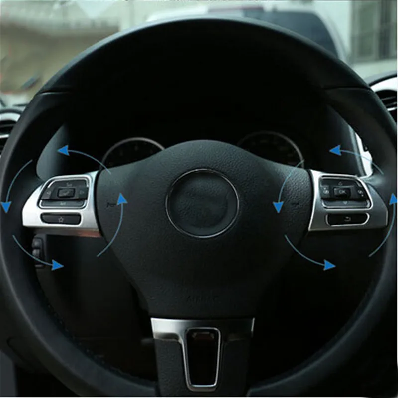For Volkswagen Amarok Lavida Passat Tiguan Touran Car Styling Steering Wheel Panel Trim Decoration Sticker Car Accessories