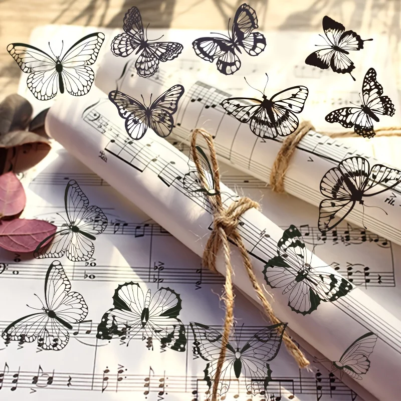 2 Sheets PET Colorful Waterproof Butterfly Decorative Stickers for Laptop Scrapbook