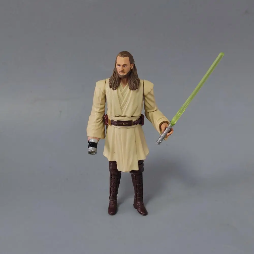 Hasbro Star Wars Qui Gon Jinn 3,75 pulgadas genuino a granel modelo defectuoso muñeca figura de acción regalo de cumpleaños
