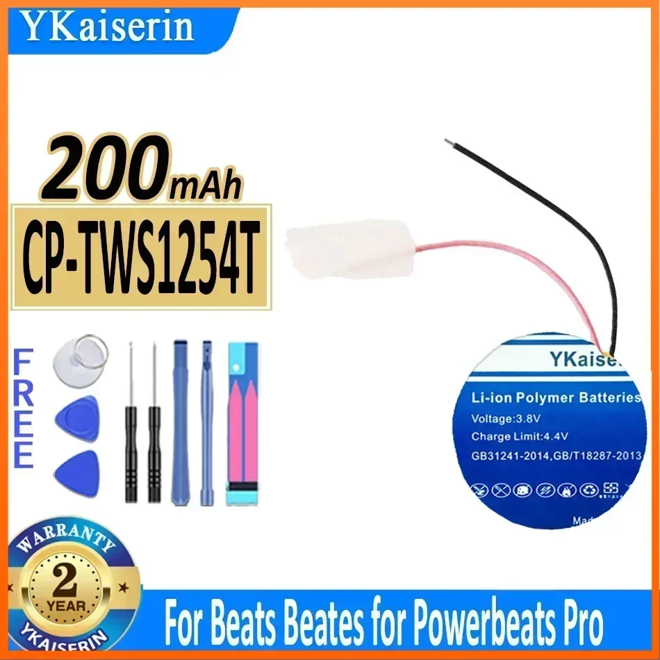 200mAh YKaiserin Battery CP-TWS1254T For Beats Powerbeats Pro Wireless PB4 Bluetooth Earphone Digital Bateria