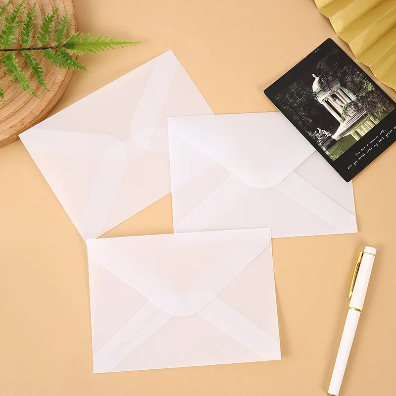 50pcs/lot Translucent Envelopes Paper Bag Wedding Small Business Supplies Stationery DIY Postcard Invitations Storage Packaging