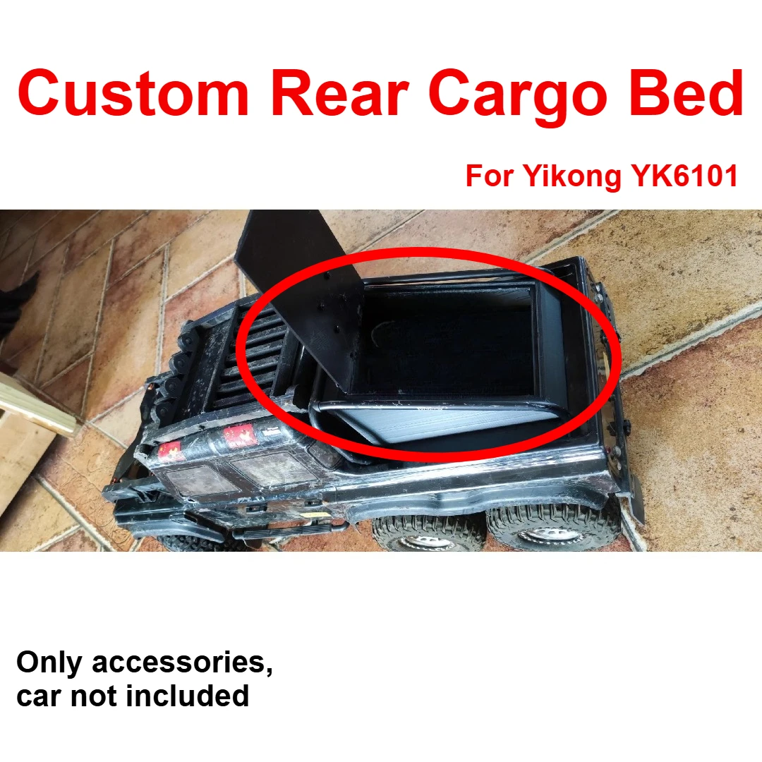 1/10 RC Crawler Rear Cargo Bed Custom Model Number For Yikong YK6101 Simulation Decorative Styling Upgrade Hobby Accessories