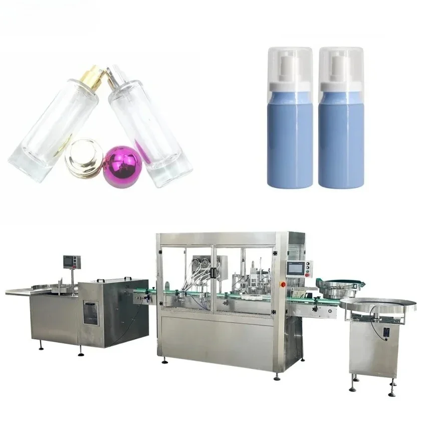 P4 Automatic 50ml 100ml 200ml Mist Sprayer Filling Machine Spray Filling Capping Machine