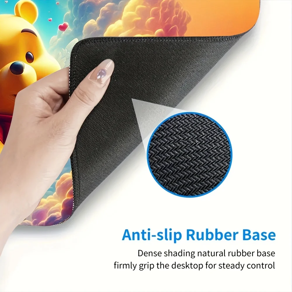 くまのプーさん 特大ゲーミング＆オフィスデスクマット - 公式くまのプーさん＆ティガーのデザイン、滑り止め表面、コンピューターキーボード