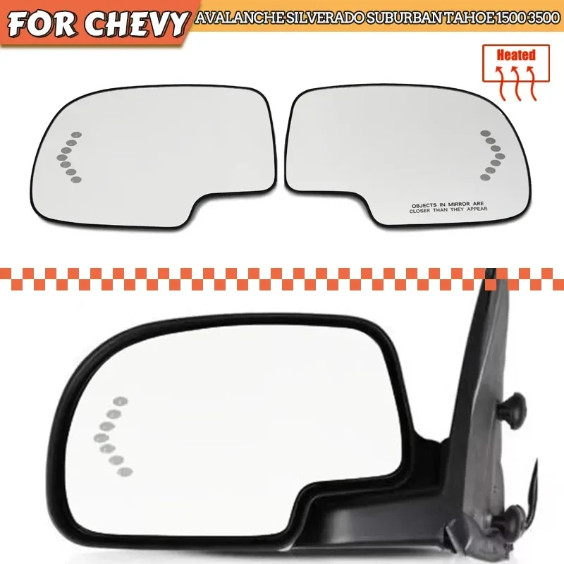 Door Wing Rearview Mirror Glass Side Mirror Lens Heated Glass For Chevy Chevrolet Avalanche Silverado Suburban Tahoe 1500 3500