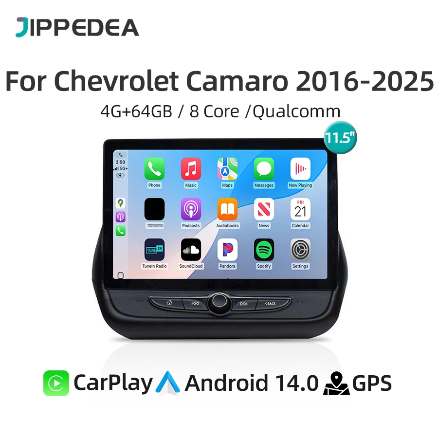 

Android 14.0 для Chevrolet Camaro 2016-2019 2020-2025 автомобильный радиоприемник мультимедийный видеоплеер навигация GPS стерео WiFi 4G Bluetooth