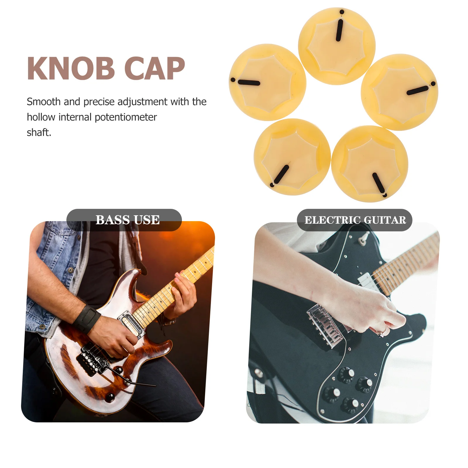 

10 Pcs Volume Knob Cap Guitar Control Knobs Electric Replacement Parts Bass Repair