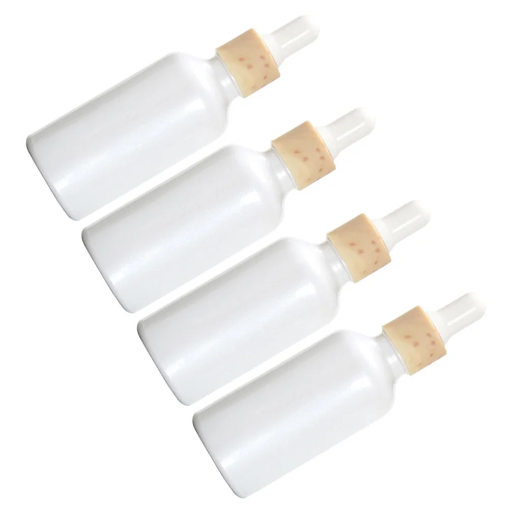 

4Pcs Glass Dropper Bottles Subpackaging Bottles Refillable Essential Oil Storage Empty Bottle 50ml