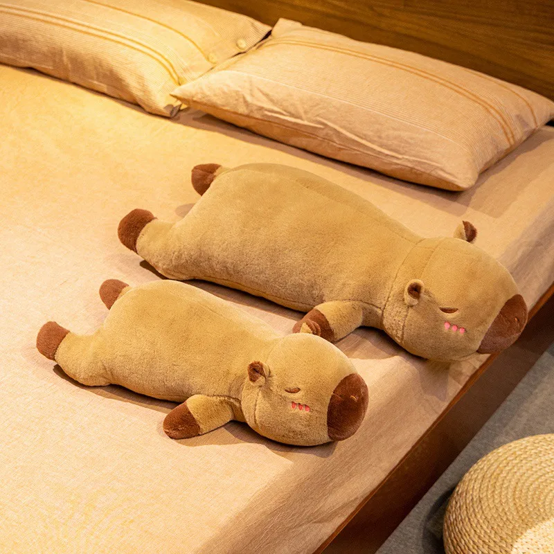 

Kawaii Capybara Plush Toy Stuffed Fluffy Doll Long Sleep Soft Pillow Sofa Cushion Nap Sleeping Toys for School Xmas Gift