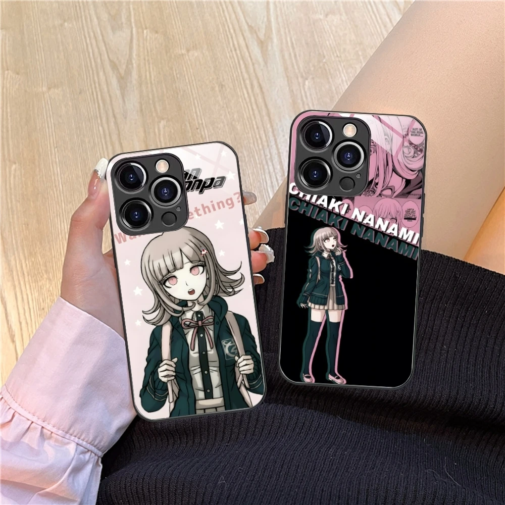 Capa de telefone celular Danganronpa Chiaki Nanami Capa de vidro para iPhone 15, 14, 13, 12, 11, X, XR, XS, 8 Pro Max, Plus, Mini, PC