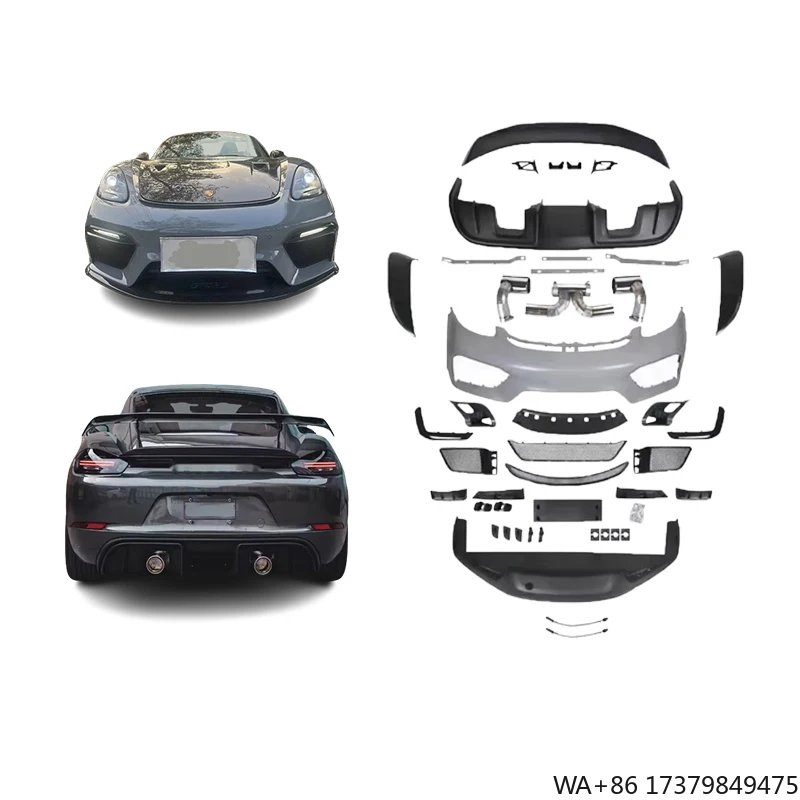 

Car Accessories Facelift Upgrade GT4 Style Front Rear Bumper Grille Body Kit for Porsche 718 Cayman Boxster