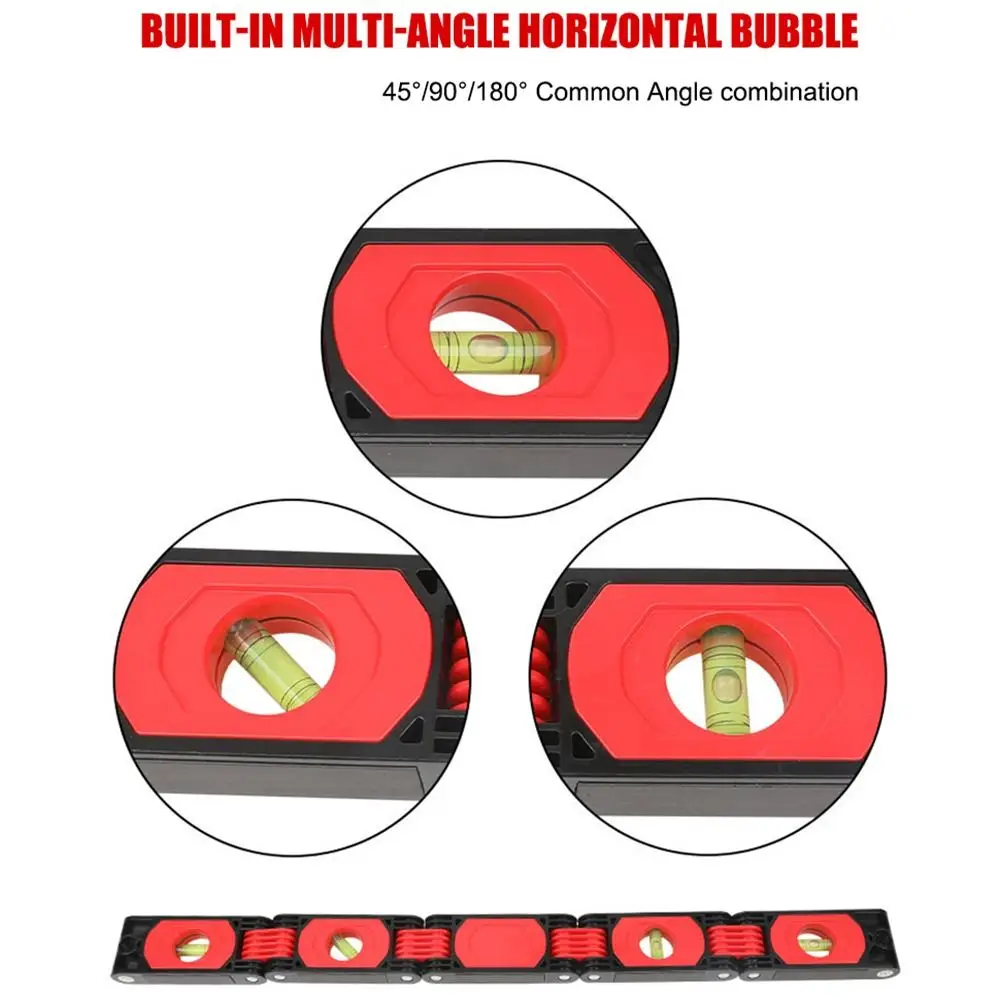 

High Precision Folding Horizontal Ruler Strong Magnet Folding Extend Magnetic Level Meter Multi-angle Multi-function