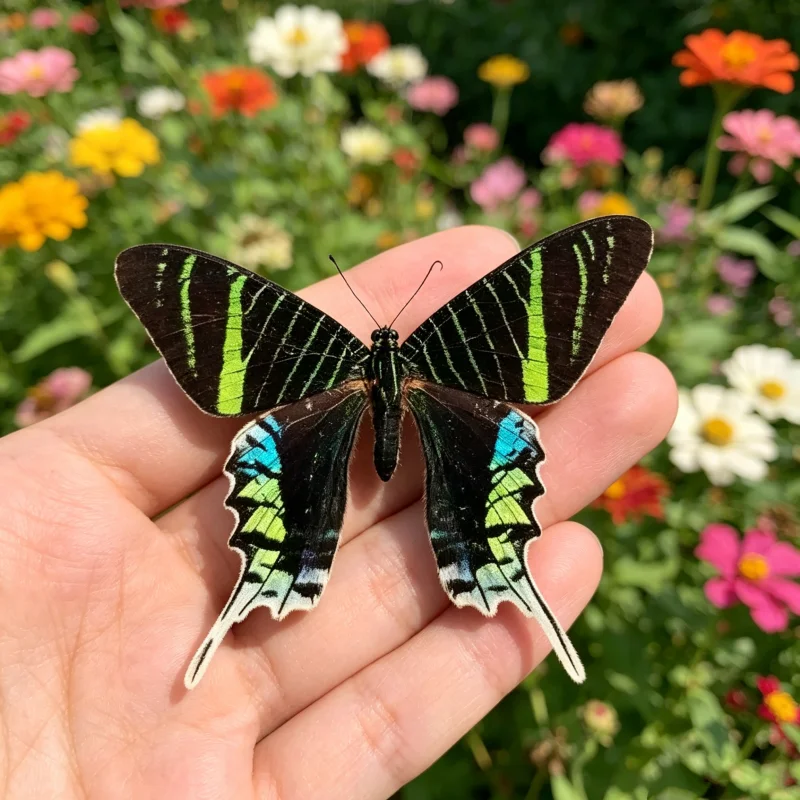 3-24pcs natural Real Butterflies Specimen (Chrysiridia rhipheus）Artwork Material Home Decoration DIY