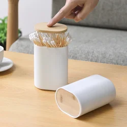 Automatic Pop-up Toothpick Holder Cotton Swabs Storage Box Dispenser Dental Floss Storage Container for Hotel Home