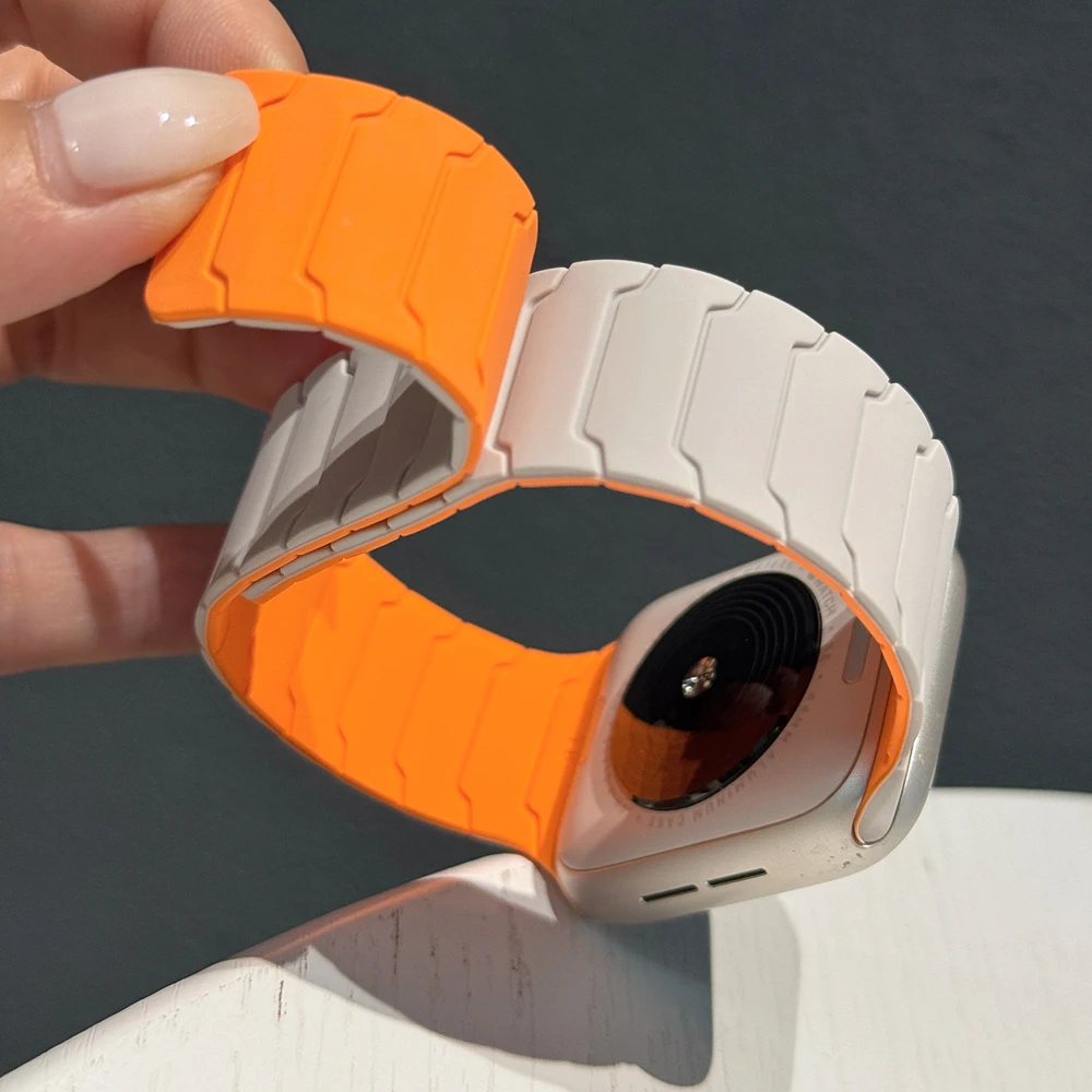 Strap For Apple Watch Band Ultra 4 3 49mm 44mm 40mm 41mm 46mm 45mm Magnetic Silicone Correas Bracelet IWatch Series 12 11 SE 10