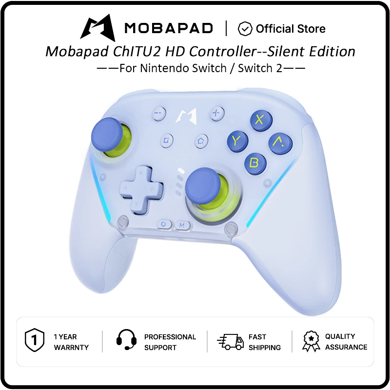 Controlador Sem Fio MOBAPAD HAT RED 2 para Nintendo Switch/Switch 2 NS2 PC Steam Pokémon com Bluetooth, Manche Ar TMR e Vibração HD