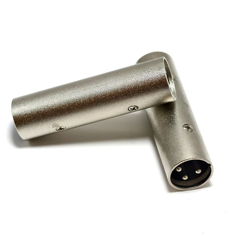 1PCS XLR 3Pin Male To Male Connector Adapter, MIC Microphone Power Plug Audio Converter for Audio Mixer Stage Recording