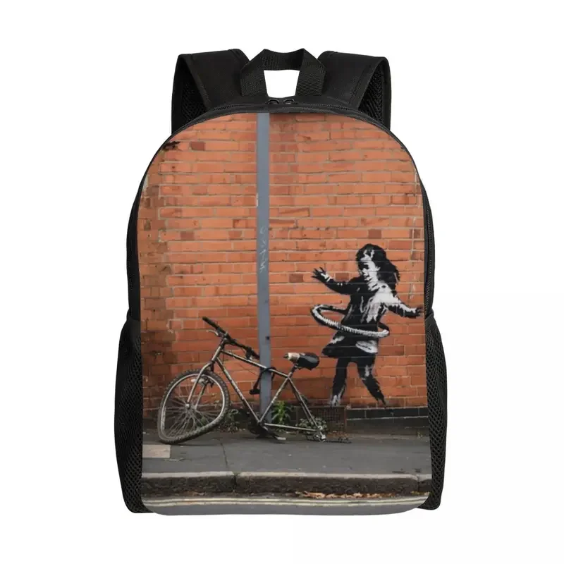 Mochila personalizada Banksy Hula Girl para hombres y mujeres, impermeable, Escuela Universitaria, arte callejero, bolsa de Graffiti, bolsas de libros impresas