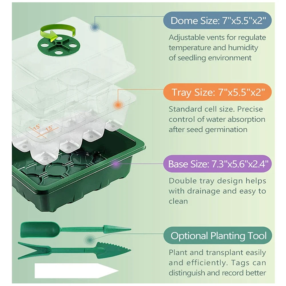 Indoor Greenhouse Propagator Mini Greenhouse Window Sill Set for Seedling Plant Germination (12 Pieces)