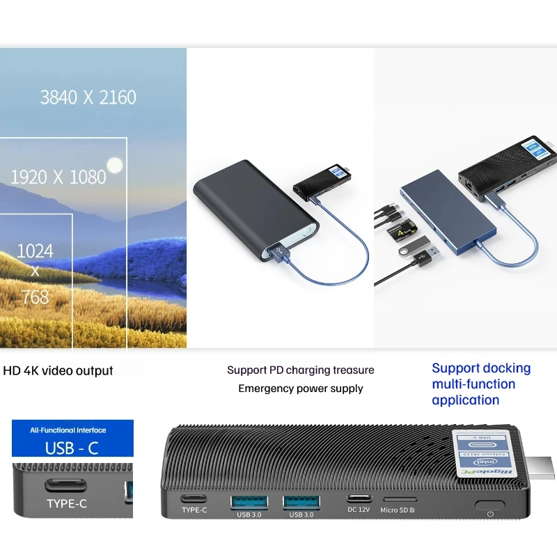 Mini Pc Stick Windows 11 Pro Intel J4125 8gb Ddr4 128gb Emmc 4k Hd Output Pocket Portable Computer For Office Business Daily Use