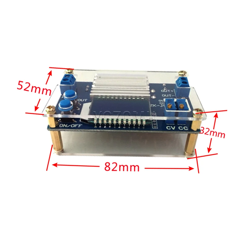 Ajustável Step-down Power Converter Module, LCD Digital Tensão Atual Display, 12A, CC, CV
