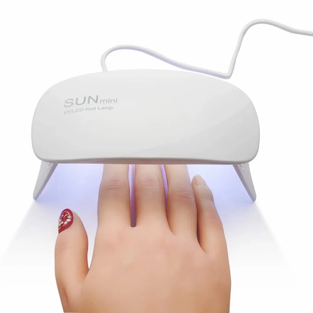 E5 6W Mini Nail Lamp Light UV LED Gel Polish Cured Pink White Nail Dryer Machine Portable USB Cable Home Women Nails Dry Tool