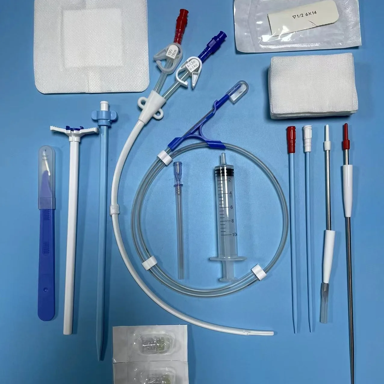 Tianck medical endovascular peritoneal cuffed jugular vein tunneled central line permanent dual-lumen hemodialysis catheter