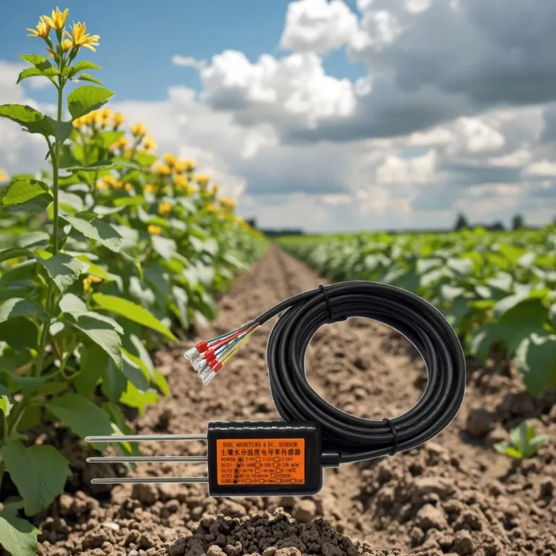 UART RS485 MODBUS-RTU SDI12 2-5V  Soil Moisture Temp EC Sensor Transmitter Soil Ec Sensor Tester for Plant
