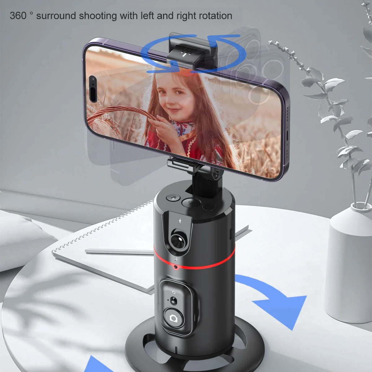 Selfie Stick with Stabilizer Auto Face Tracking Detachable Phone Clip Wireless Selfie Stick Tripod Handheld Gimbal Stabilizer