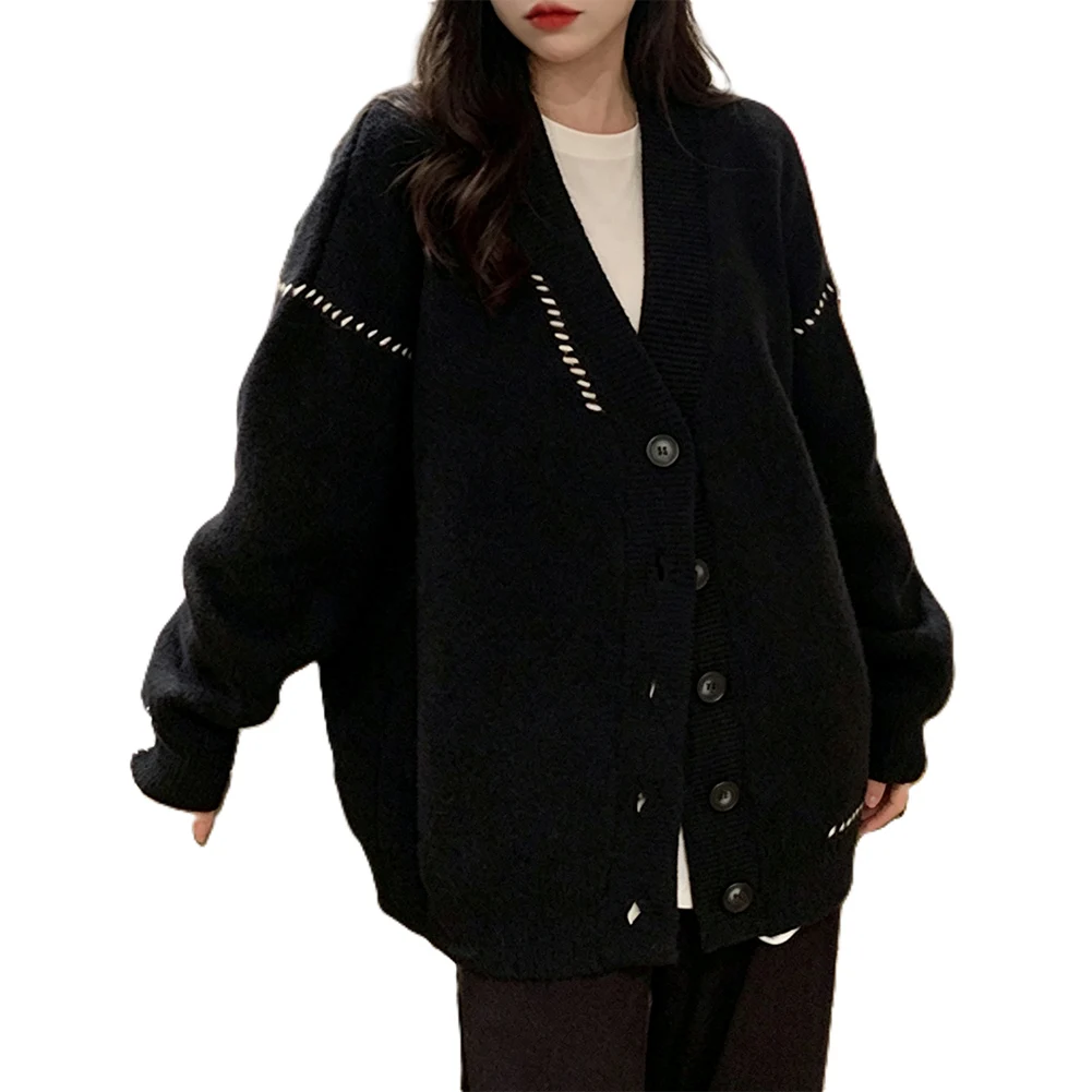 Long Sleeve Outerwear Women Knit Cardigan Medium Elasticity Fabric Regular Clothing Length Default Pattern Design