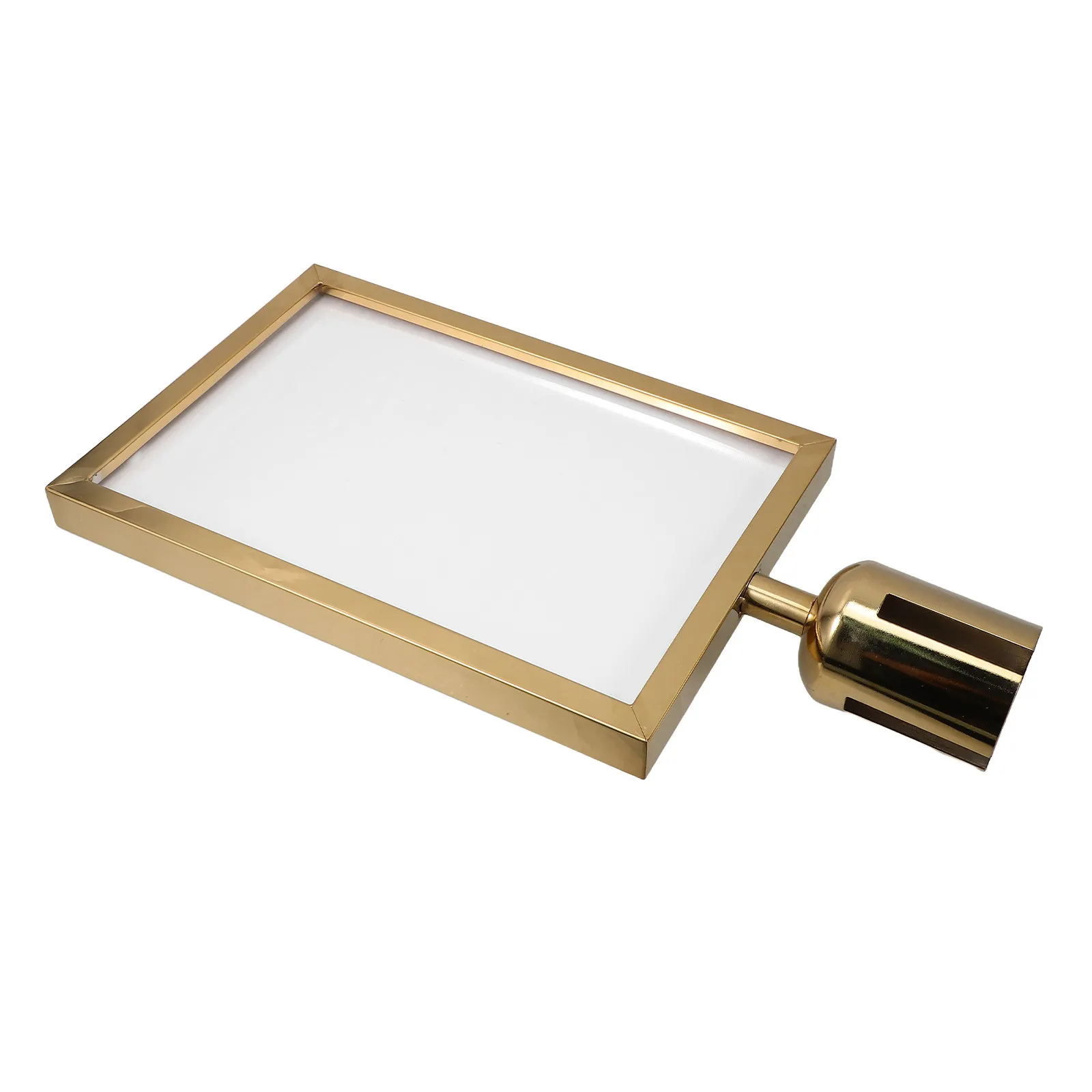 Stainless Steel Stanchion Sign Holder A4 Size for Airport Queuing Water Signs Standing Guiding Crowd Control Display Frame