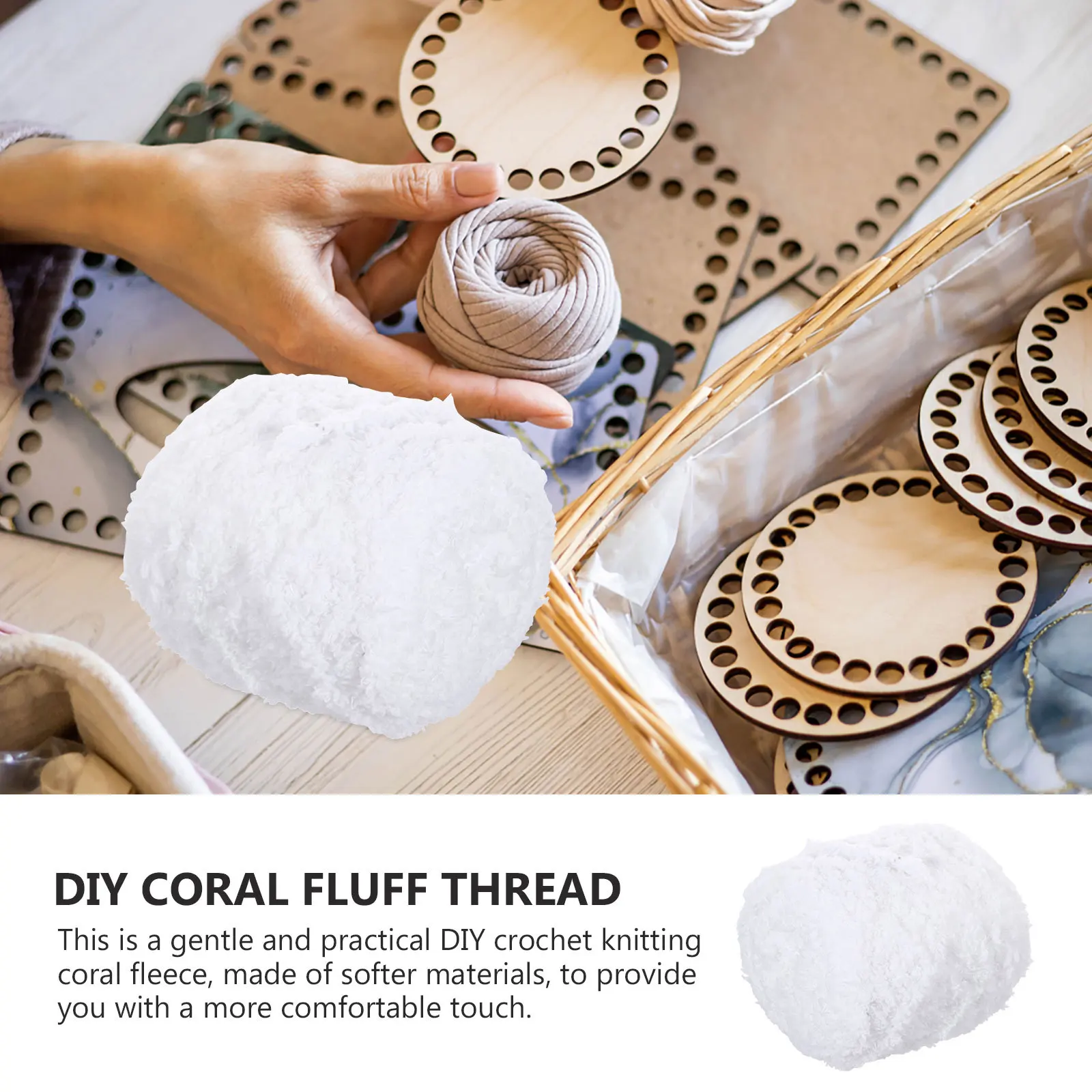 

2 Rolls Coral Fleece Knitting Yarn Multi-Purpose DIY Crochet Jewelry Decor Portable Supple Crochet Thread Knitting