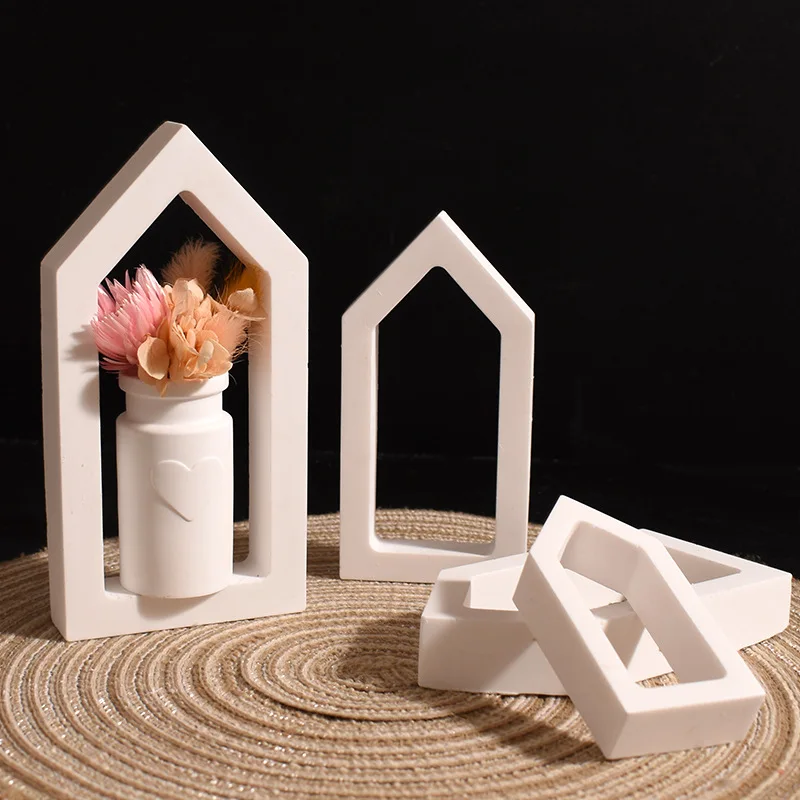 New Mould Instagram-style Hollow House Silcone Mold Large Medium Small Heart-Shaped Molds Plaster Vase Molds Floral Arrangements