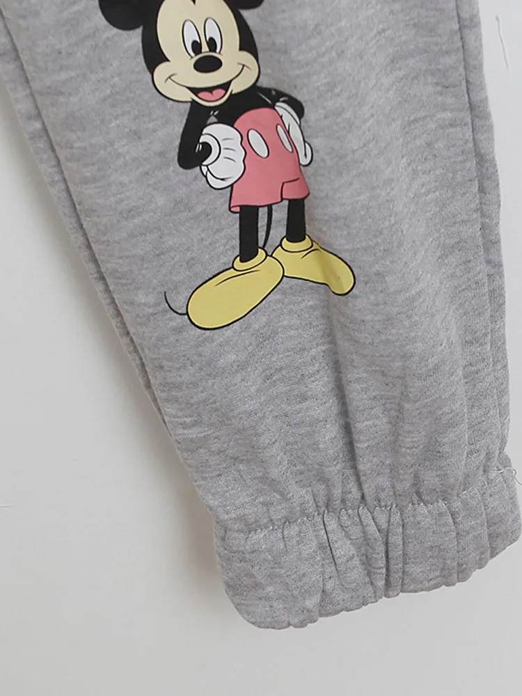 Disney Mickey Minnie Mouse Donald Daisy Duck Fleece Long Pants Women Streetwear Jogging Fall Winter Running Fitness Trousers