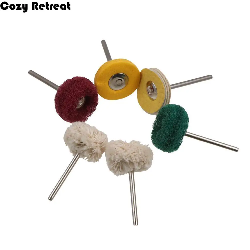 

6 шт./компл., набор кистей для полировки, ручка, полировщик, инструмент для вращающегося сверла с нержавеющей сталью