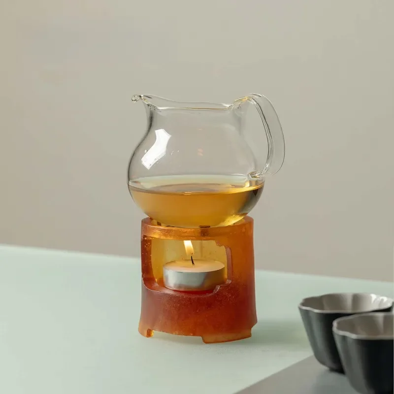 Ceramic Glazed Tea Warmer Stove with Candle Heater for Traditional Tea Ceremony Portable Thermal Insulation Base for Teapot