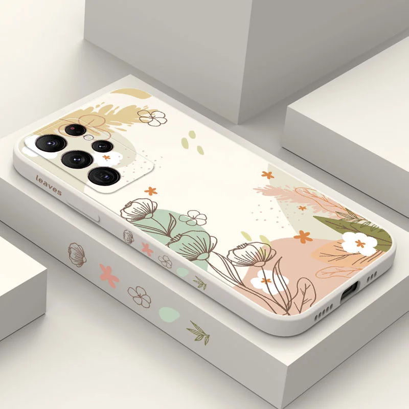 

Warm Heart Flower Phone Case For Samsung Galaxy S25 S24 S23 S22 S21 S20 Ultra Plus FE S10 S9 S10E Note 20 ultra 10 9 Plus Cover
