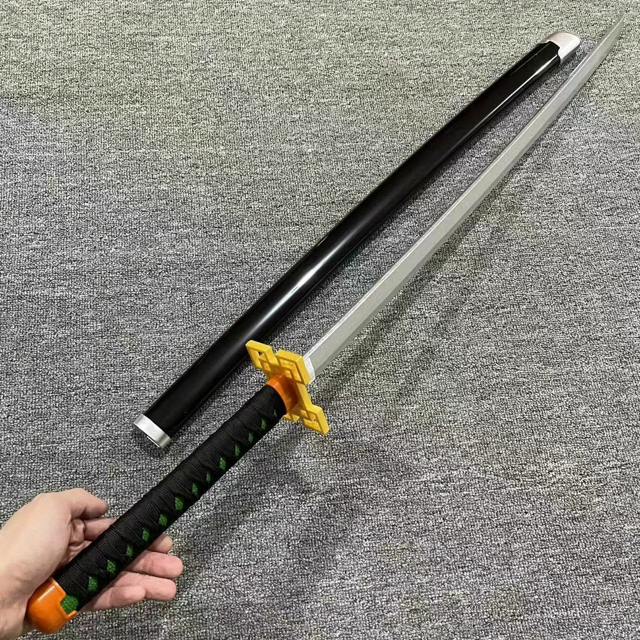 40inch Demon Slayer Tokitou Muichirou Anime Katana Cosplay Prop Ninja Knife Real Size Japanese Katana Original Samurai Sabre Toy
