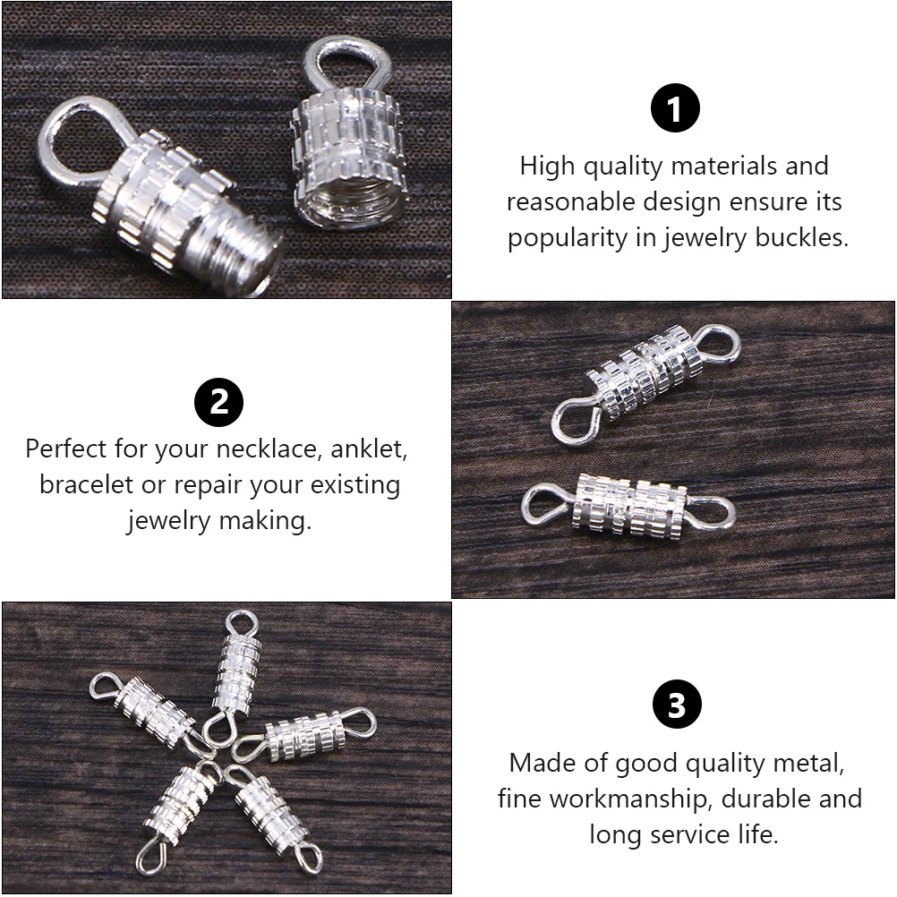 

60 Pcs Magnetic Buckle Copper Turnbuckle Jewelry Making Supplies Metal Necklace