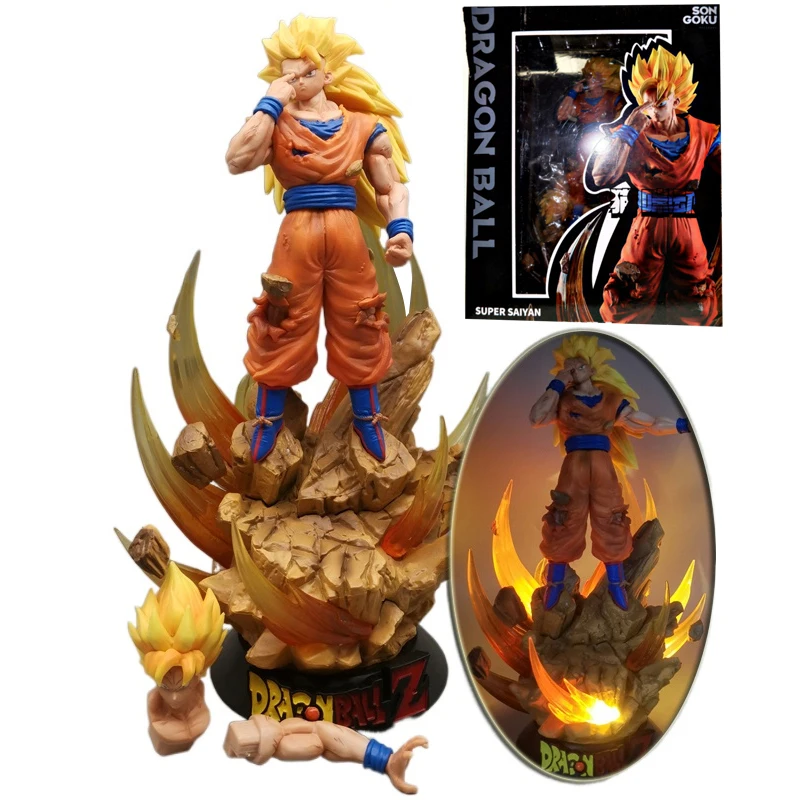 BlackWing Studio Dragon Ball Z Son Goku GK PVC Statue 30cm Super Saiyan 3 DBZ Anime Model Action Figure Collection Toy Figma