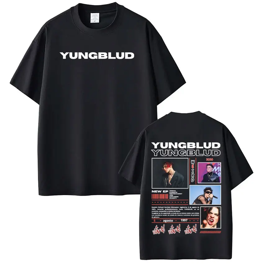 

YUNGBLUD IDOLS The World Tour 2025 модная футболка с принтом для мужчин и женщин в стиле хип-хоп, рок, футболка большого размера, летние повседневные футболки, уличная одежда