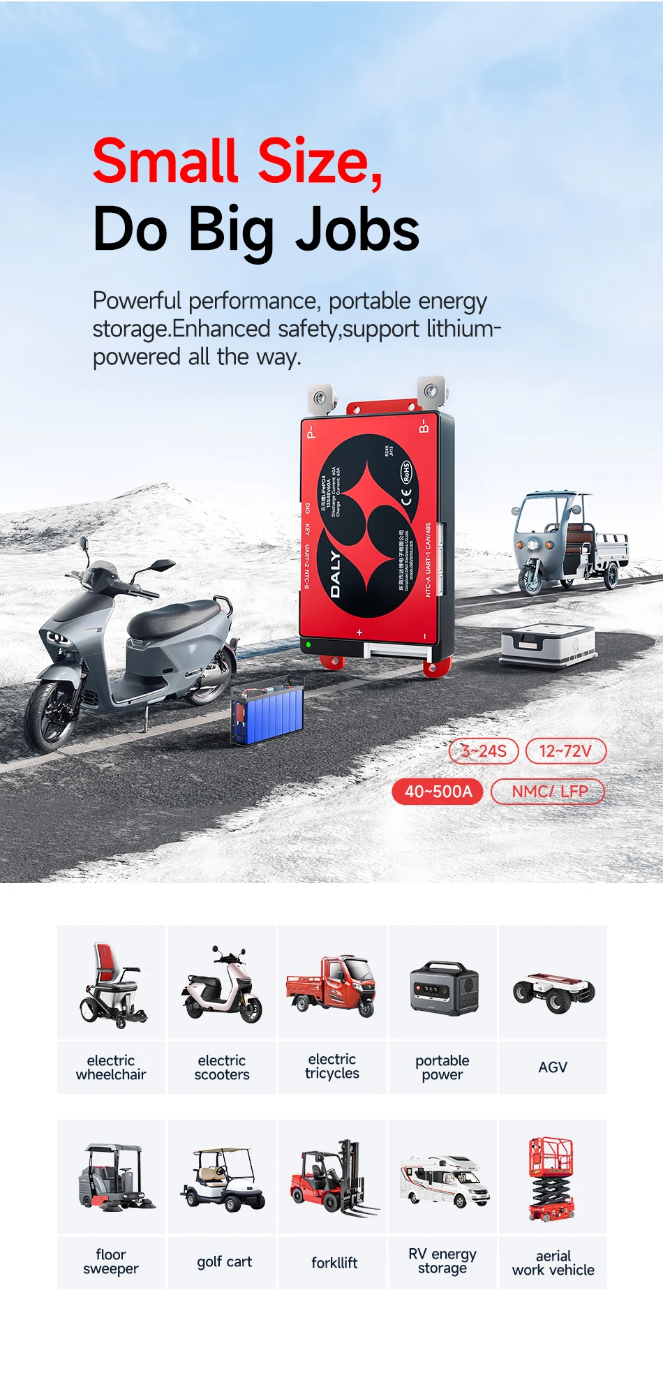 DALYBMS LIFEPO4 4S 12V 100ABMS 8S 24V 48V 16S 150A 200A 250A 300A BMS لـ ESS HOME STORAGE INVERTER DEYE PYLON