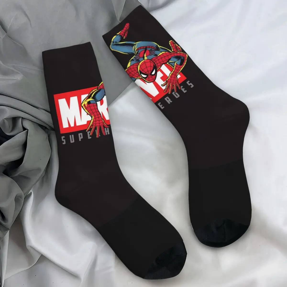 SpiderMan Superhero Stockings Adults Men Socks Soft Breathable Modern Winter Outdoor Anti Bacterial Custom Socks Birthday Gift