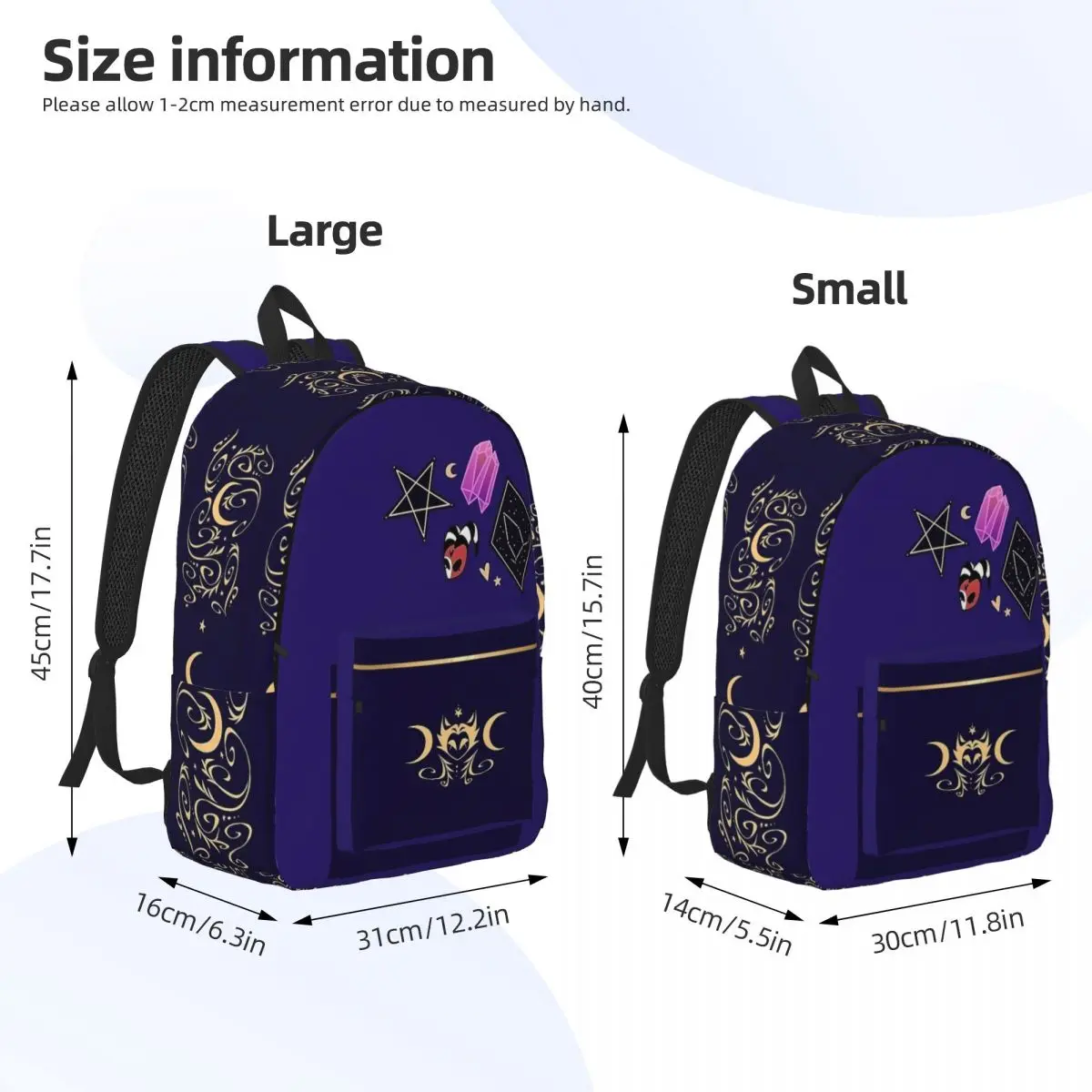 Helluva Boss Stolas Cartoon Teenage Backpack with Pocket High School Business Daypack for Men Women College Canvas Bag