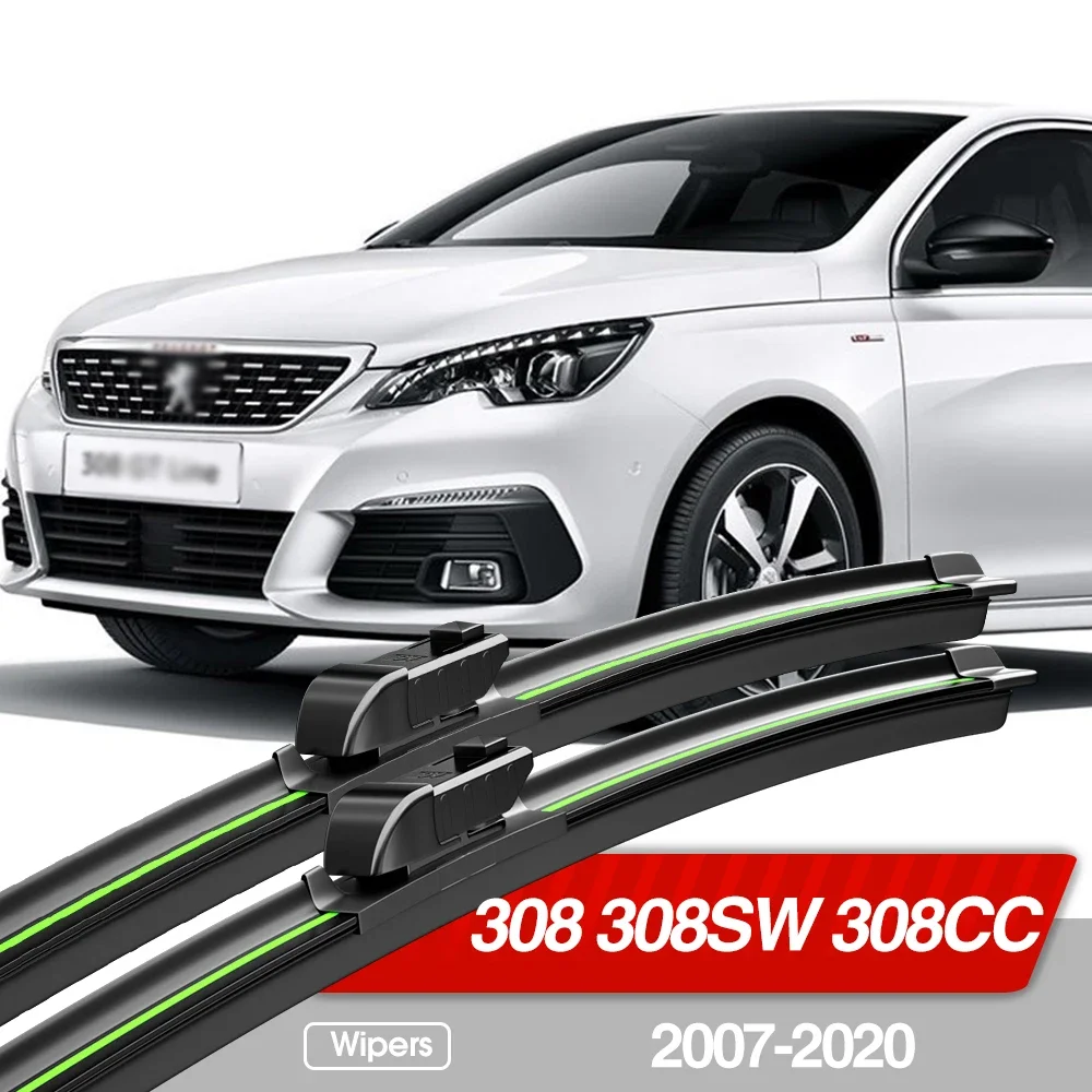 

For Peugeot 308 308SW 308CC 2007-2020 Front Windshield Wiper Blades 2pcs Windscreen Window Accessories 2008 2010 2013 2014 2018