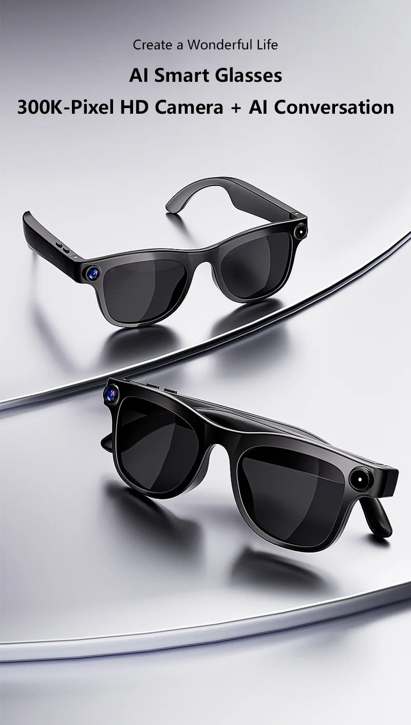 Lenovo Smart-Brille 800W 4K Kamera Musik-Sonnenbrille Kopfhörer Kabelloses Bluetooth-Headset Sprachübersetzungs-Sonnenbrille – Detail 1