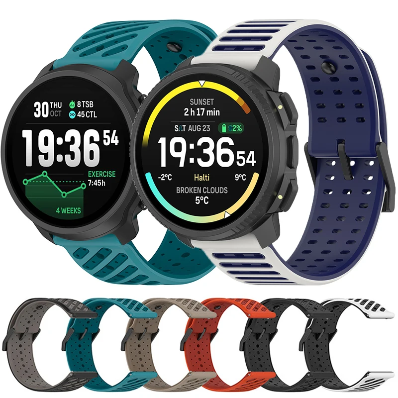 Silicone Strap For Suunto Vertical 2/RACE 2 S/Run/Ocean/Vertical Band  Bracelet For Suunto 5 9 Peak Pro Huawei GT 4 5 6
