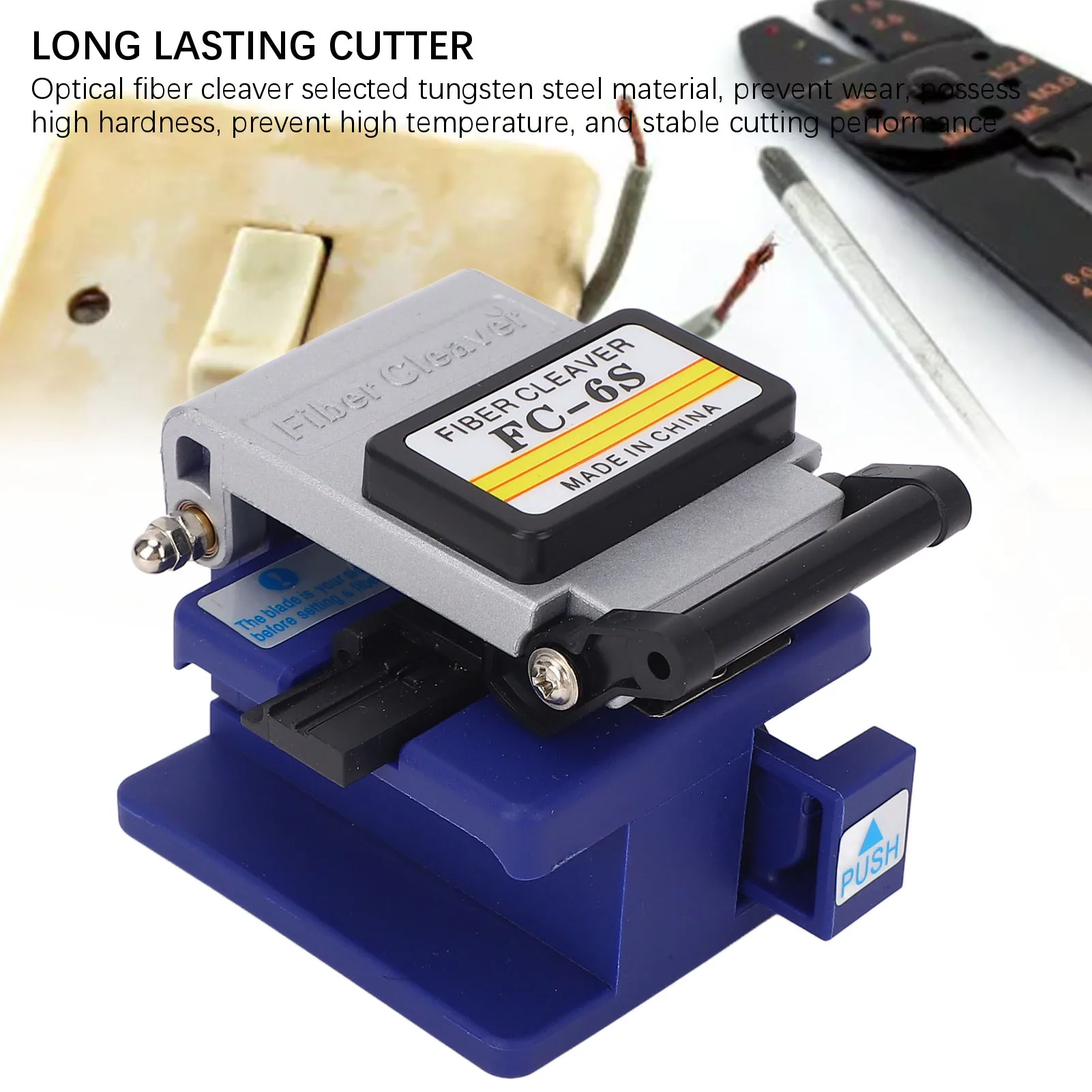 Optical Fiber Cleaver Hot Melt Cold Joining FTTH Wire Cutting Tool 0.5 Degree Angle with 16 End Faces 3 in 1 Fixture FC-6S
