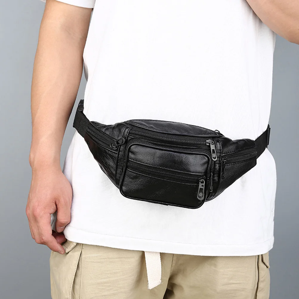 

1pc Mens Waist Bag Durable Waterproof Adjustable Straps Sufficient Capacity PHONE Keys Tissue Running Cycling Sports Accessory
